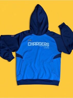 Reebok Blue & Navy Chargers Pullover Hoodie